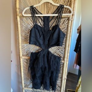BCBG Generation black tulle cutout dress